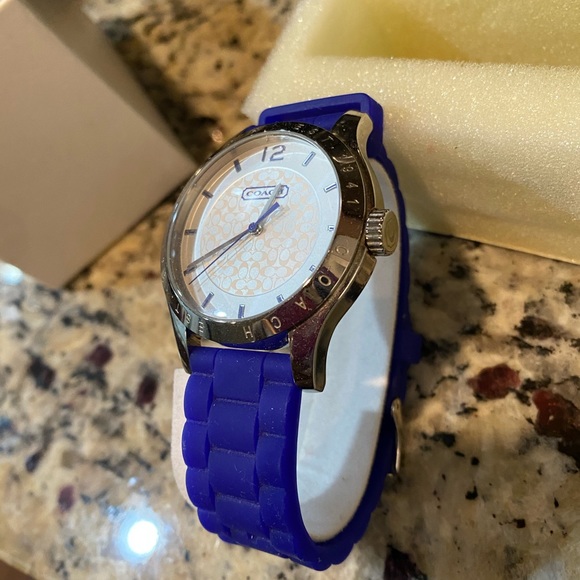 Coach Electric Blue Silicone Watch - Picture 2 of 5